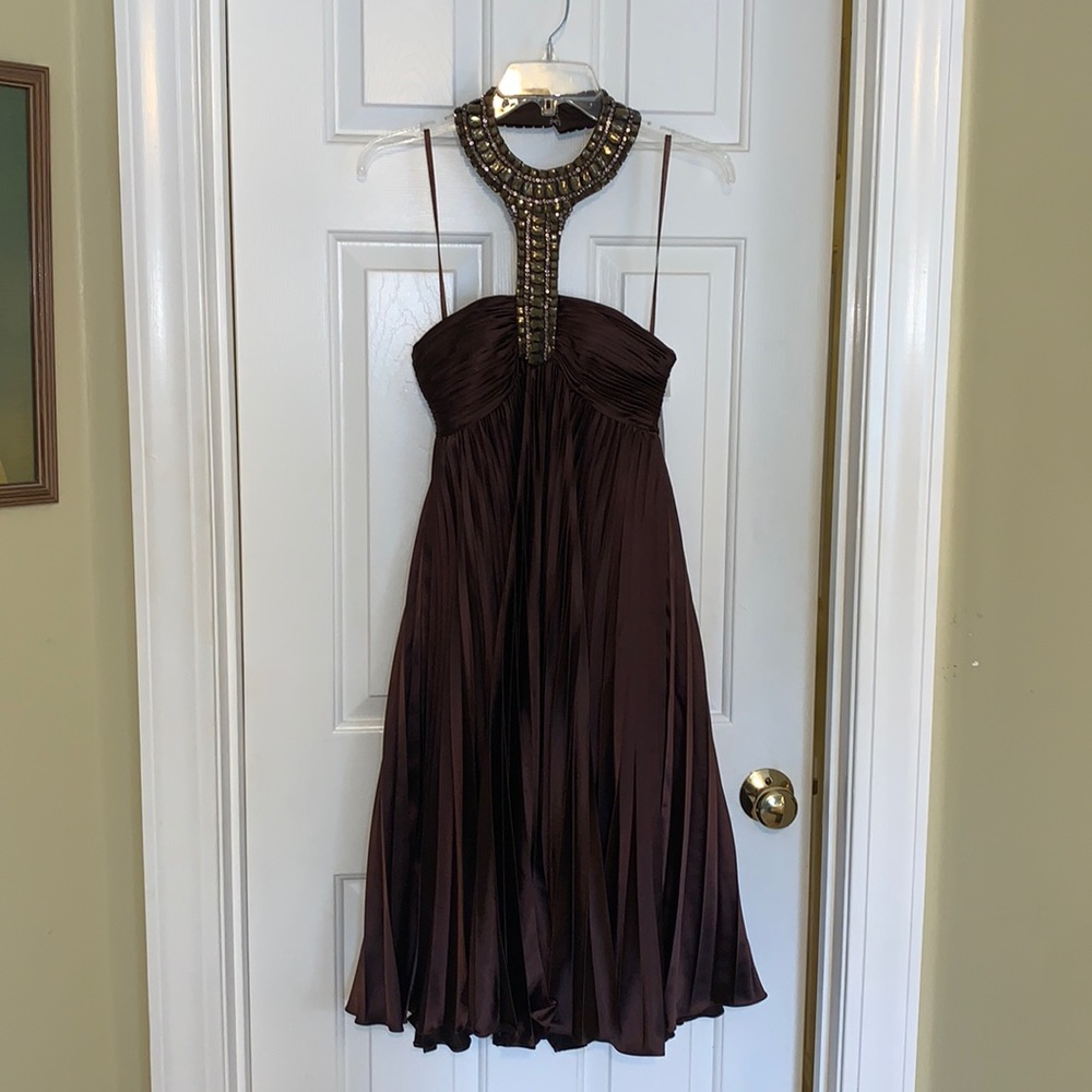 Pleated Skirt Formal Dress